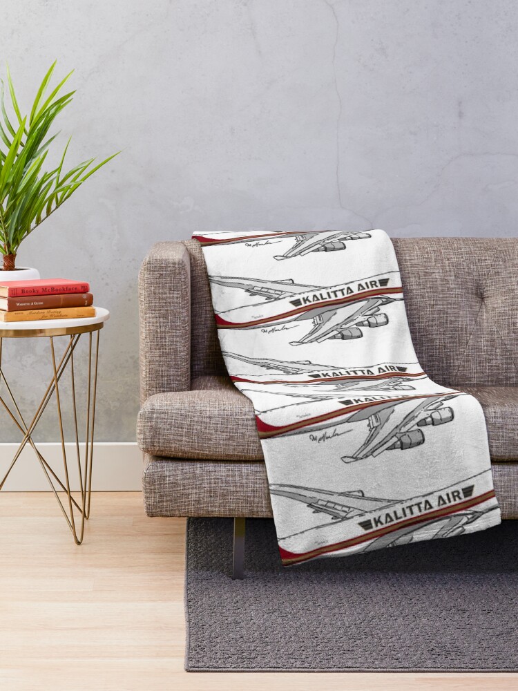 Alternate view of Boeing 747 Kalitta Air N744CK Throw Blanket