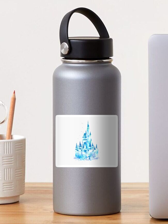 Imagen 1 de 3, Pegatina con la obra Castillo nublado acuarela azul, diseñada y vendida por spyderboy8.