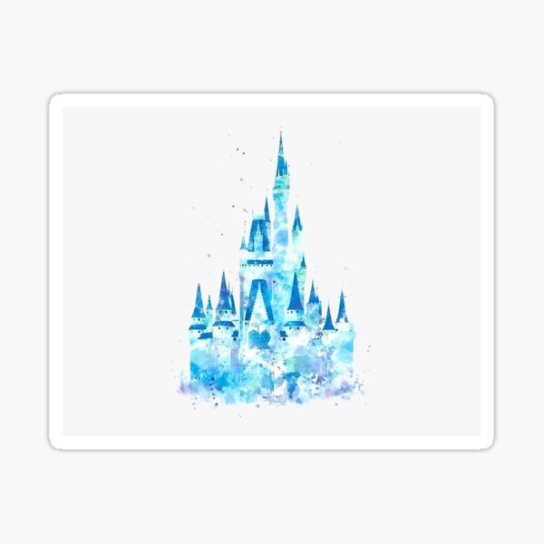 Vista previa del artículo con la obra «Castillo nublado acuarela azul», diseñado y vendido por spyderboy8.