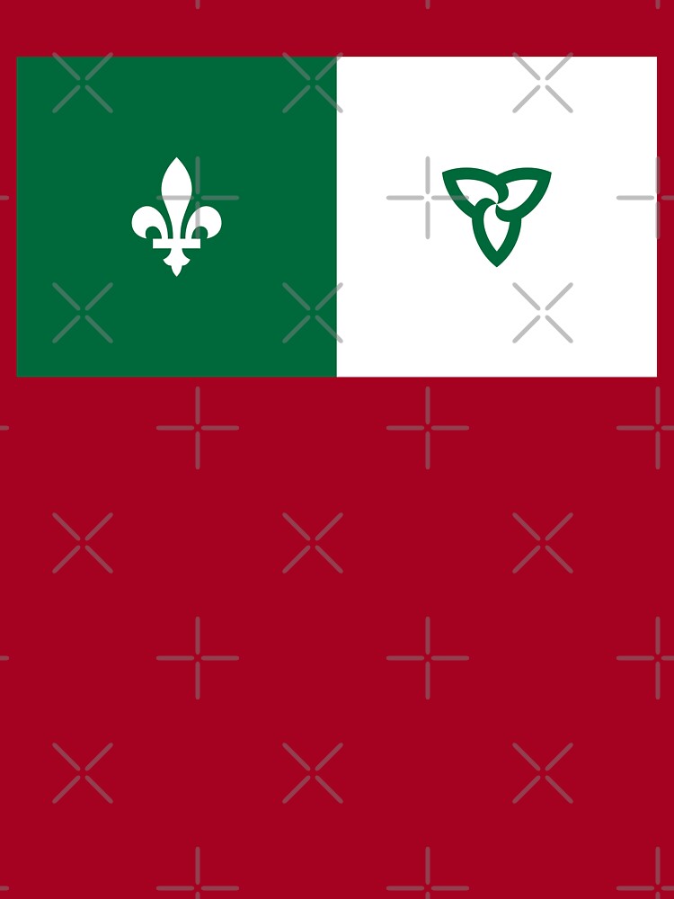 Franco-Ontarian flag fleur de lys and trillium green and white