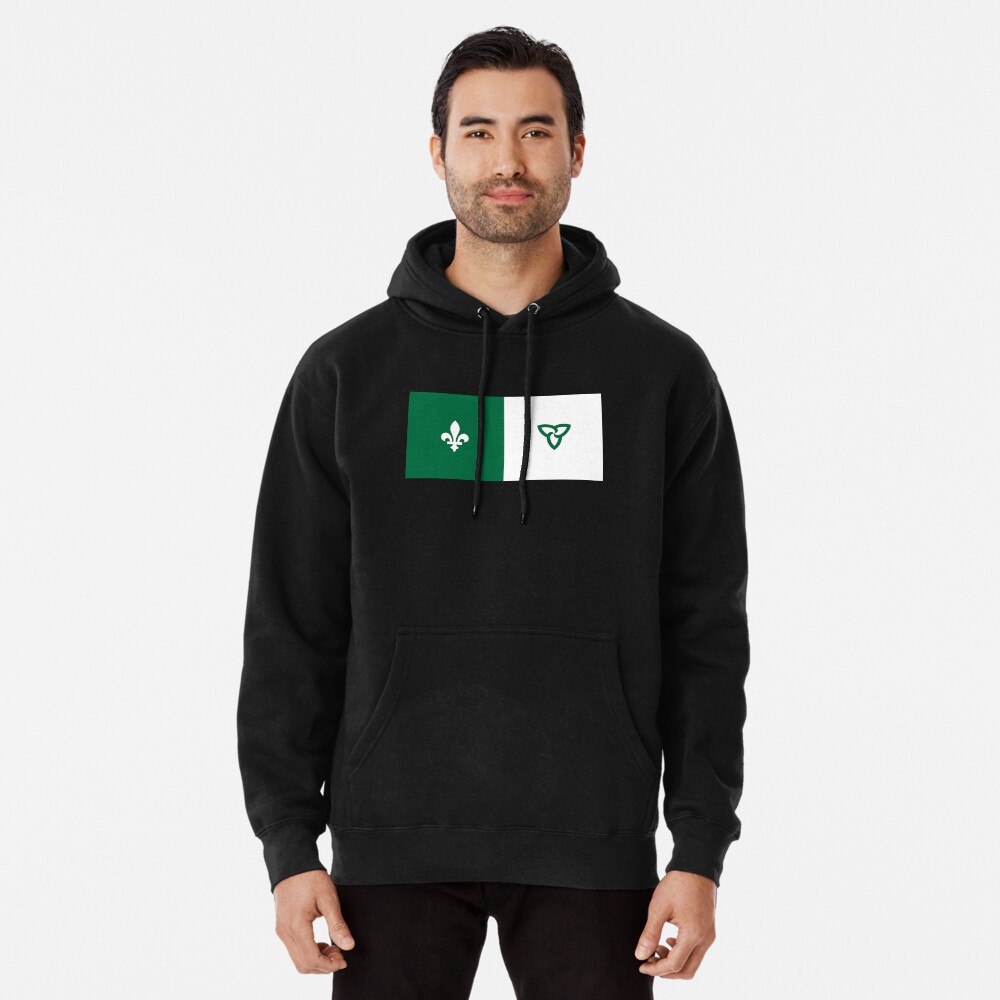 Franco Ontarian flag fleur de lys and trillium green and white