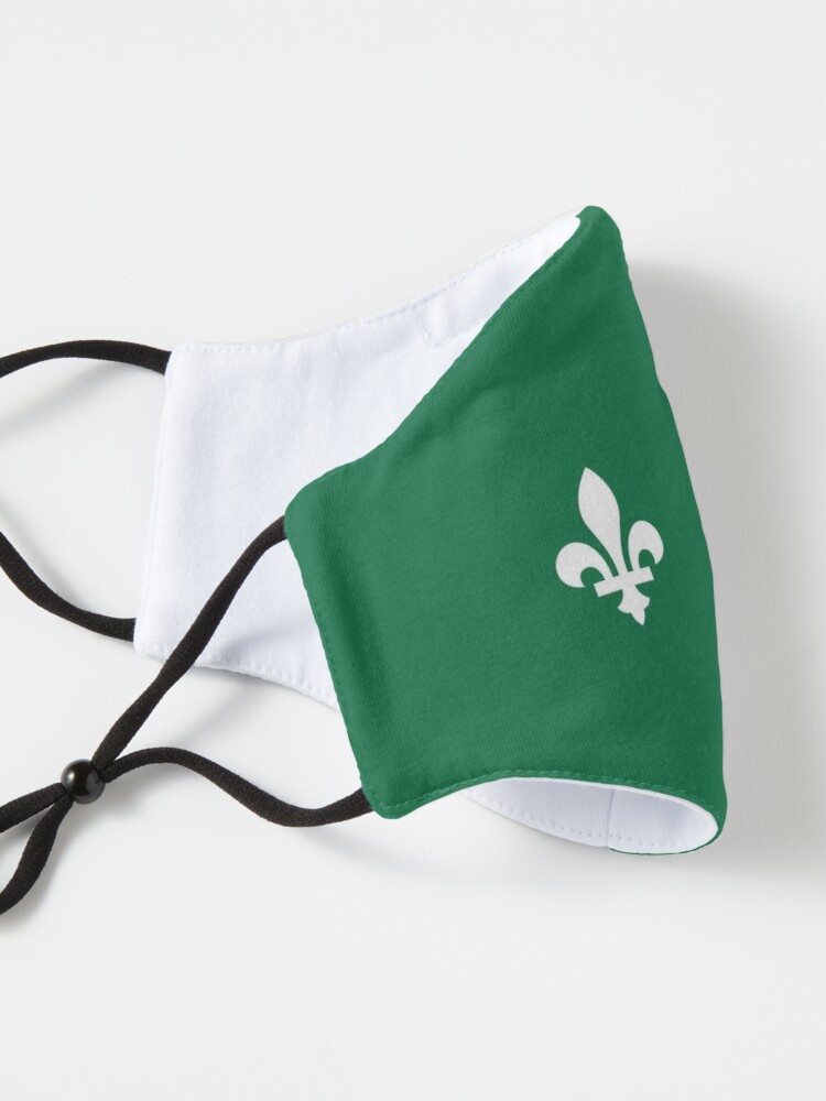 Franco-Ontarian flag fleur de lys and trillium green and white