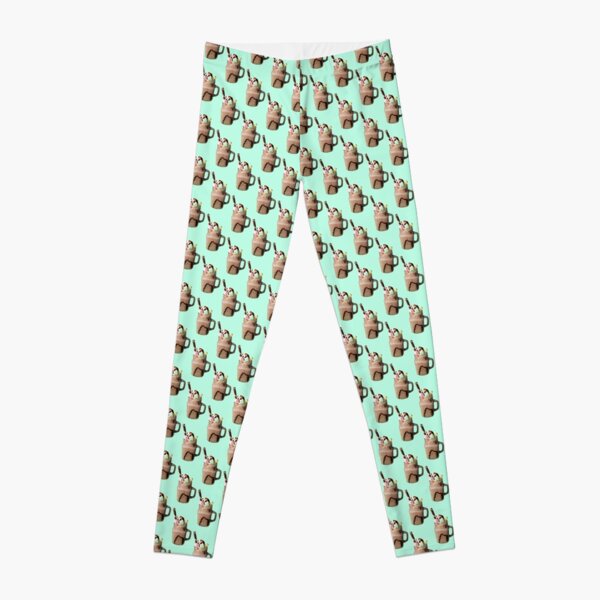 Copy of Chocolate Smoothie on mason jar with MINT background Leggings