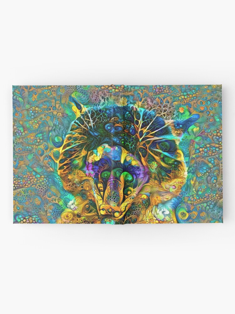 Alternate view of Deepdream floral cat abstraction Hardcover Journal