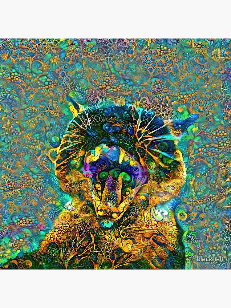 Deepdream floral cat abstraction by blackhalt