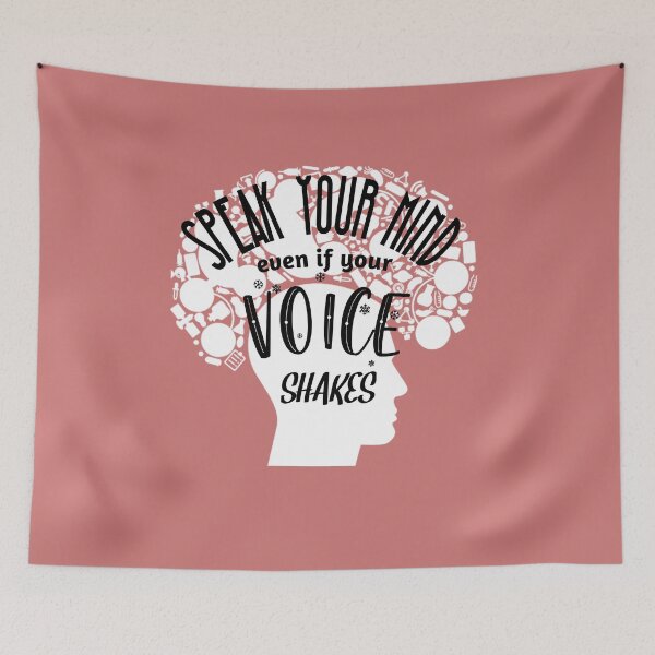 Item preview, Speak Your Mind Even If Your Voice Shakes Rbg Ruth Bader Ginsburg Feminist Resist Quote Essential T-Shirt designed and sold by myrstyle.
