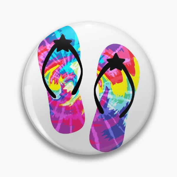 Item preview, Tie Dye Flip Flops Rainbow Colorful Art designed and sold by MisPuHoney.