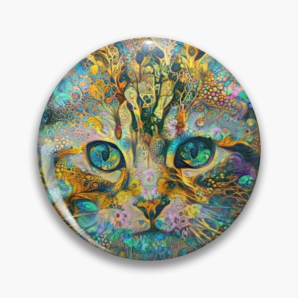 Item preview, Deepdream floral cat abstraction designed and sold by blackhalt.