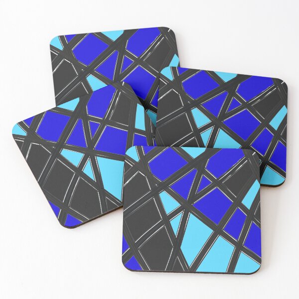 Item preview, Black Blue Mod Abstract Geographic Pattern designed and sold by ChromaticAddict.
