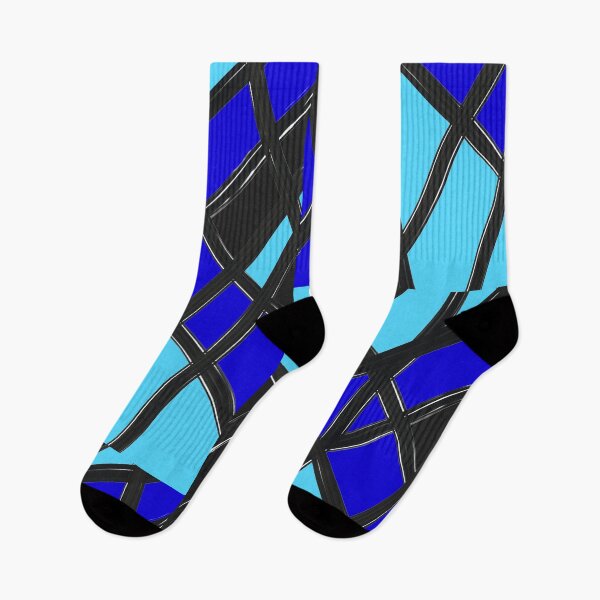 Item preview, Black Blue Mod Abstract Geographic Pattern designed and sold by ChromaticAddict.