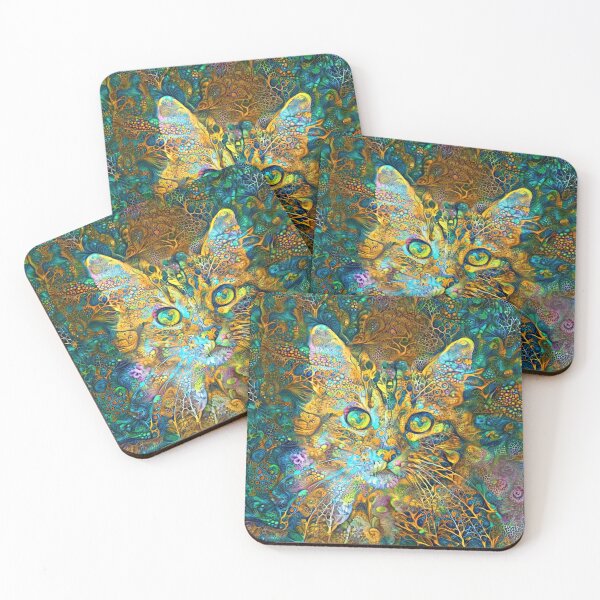 Item preview, Deepdream floral cat abstraction designed and sold by blackhalt.