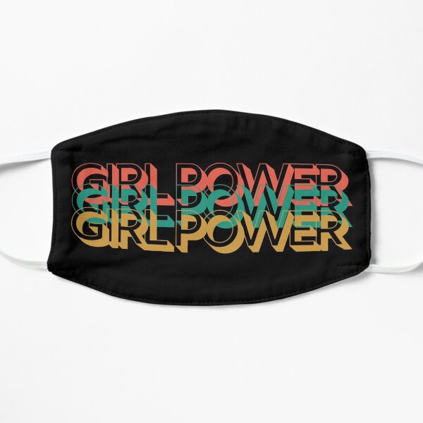 Vintage Repetitive Girl Power Design Flat Mask