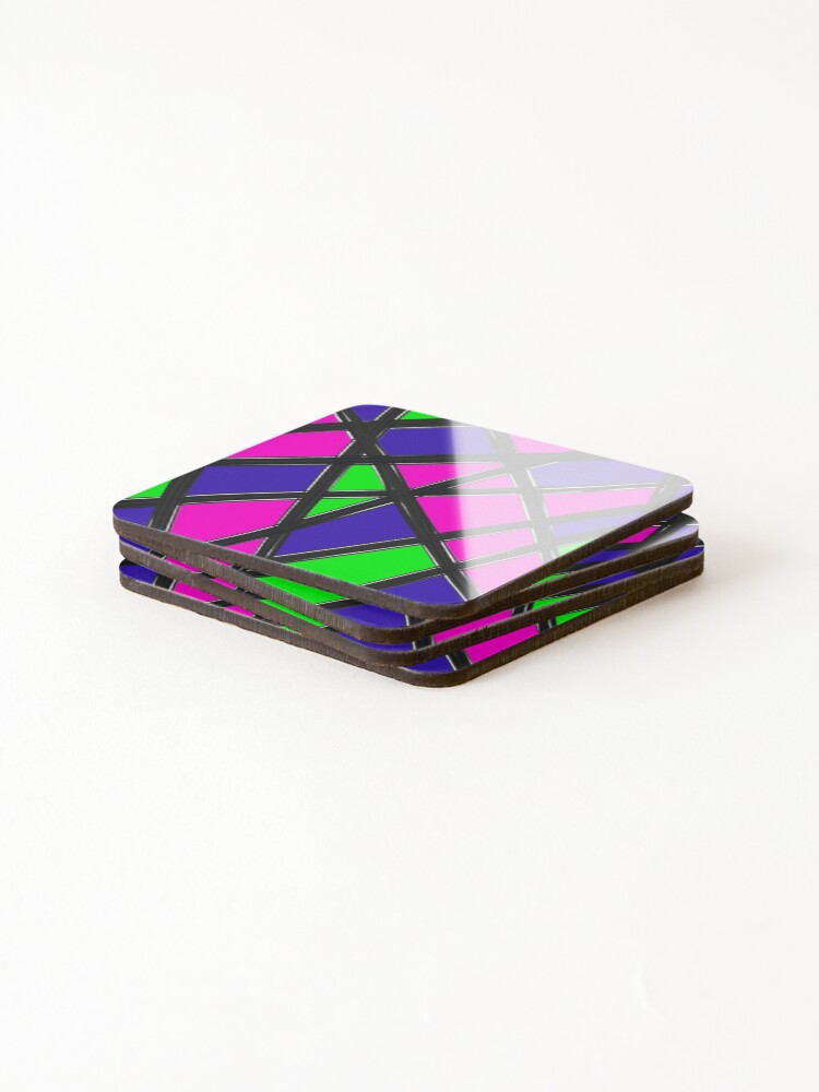 Thumbnail 4 of 5, Coasters (Set of 4), Multicolor Mod Abstract Geographic Pattern designed and sold by ChromaticAddict.