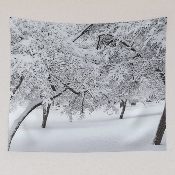 Item preview,  White Snow fall trees winter scene  designed and sold by Boss  Bubble.