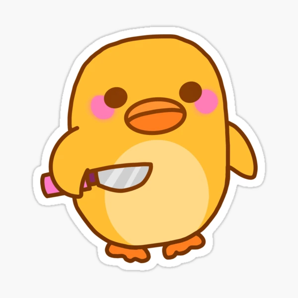 Duck With Knife  Sticker for Sale by smittenkittenz