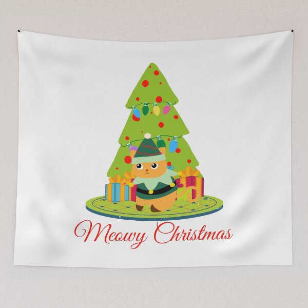 Item preview, MEOWY CHRISTMAS Autumn Fall Winter Christmas Holiday Design designed and sold by LevelUpMerch.