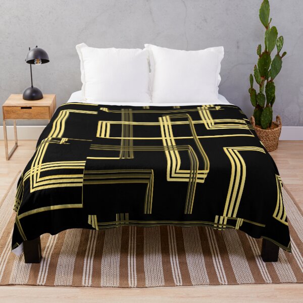 Item preview, Hypnotic Black and Gold  Mod Abstract Geographic Pattern designed and sold by ChromaticAddict.