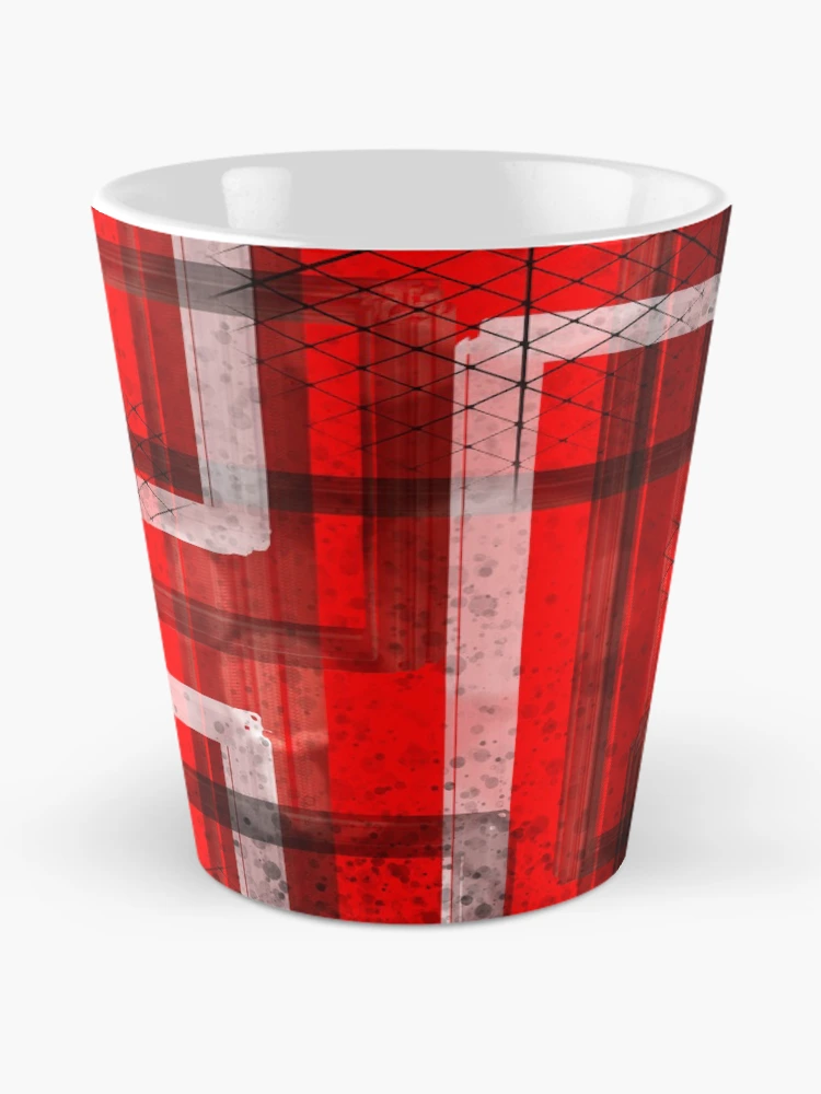 Thumbnail 2 of 4, Coffee Mug, Mod Red Industrial Abstract Geographic Pattern designed and sold by ChromaticAddict.