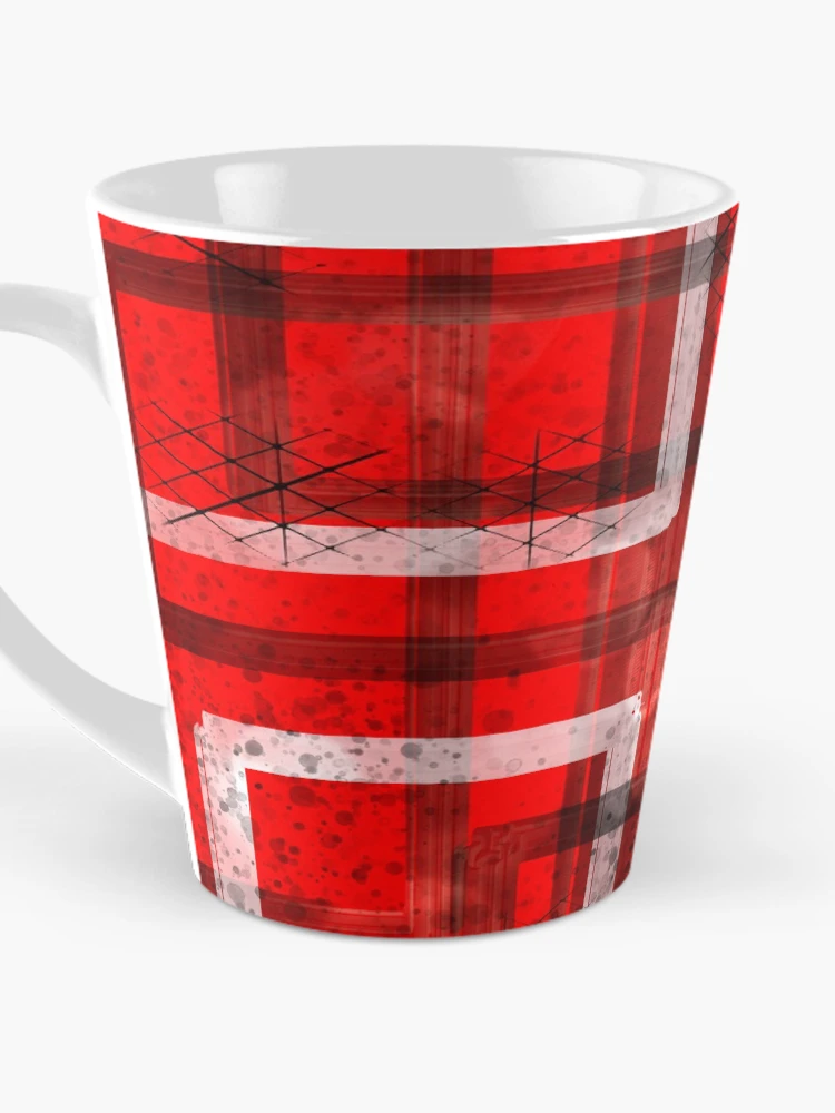 Thumbnail 3 of 4, Coffee Mug, Mod Red Industrial Abstract Geographic Pattern designed and sold by ChromaticAddict.