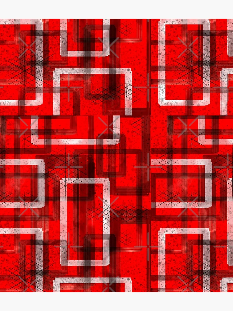 Thumbnail 3 of 3, Backpack, Mod Red Industrial Abstract Geographic Pattern designed and sold by ChromaticAddict.