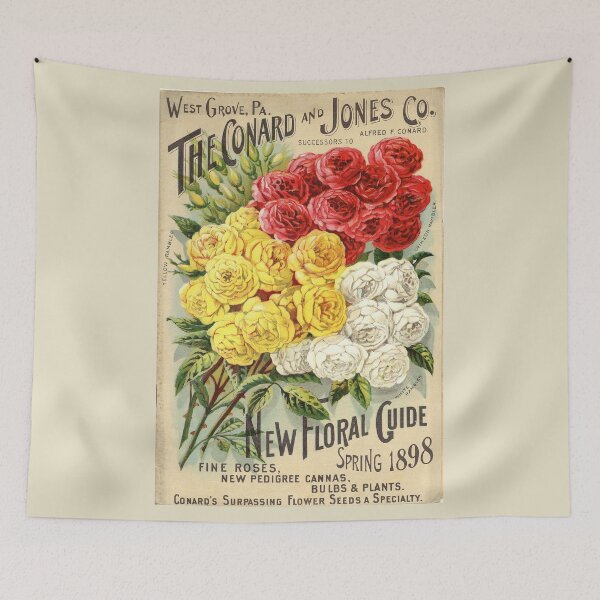Item preview, Rambler Roses - Conrad & Jones Co. 1899 Vintage Seed Poster designed and sold by killies.