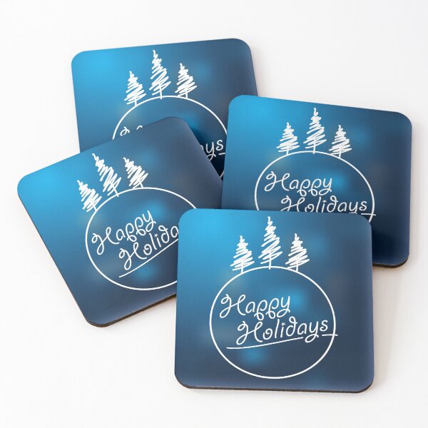 Item preview, Happy Holidays White Trees designed and sold by WoodburyLake.