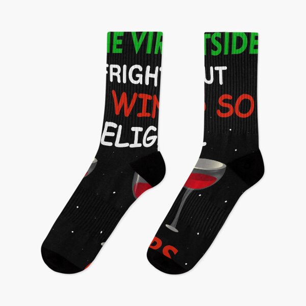 Item preview, Oh the virus outside is frightful but the wine is so delightful - Christmas funny saying designed and sold by DBkaushal.