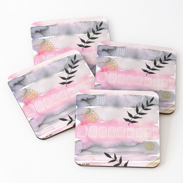 Item preview, Grey, Pink Gold abstract designed and sold by Anne-Marie Bloor.