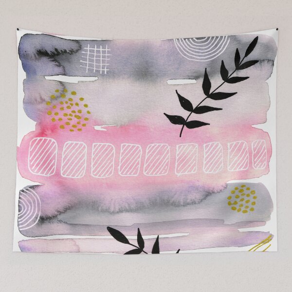 Item preview, Grey, Pink Gold abstract designed and sold by Anne-Marie Bloor.