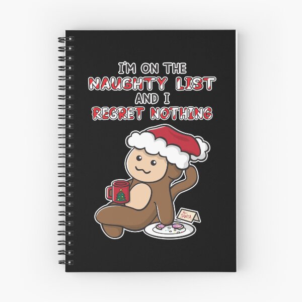 Item preview, I'm on the Naughty List and I Regret Nothing Funny Christmas Shirt Santa's Cookies, Christmas Tree, Ooptee Monkey designed and sold by OopteesLydia.