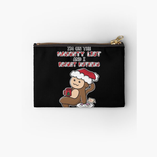 Item preview, I'm on the Naughty List and I Regret Nothing Funny Christmas Shirt Santa's Cookies, Christmas Tree, Ooptee Monkey designed and sold by OopteesLydia.