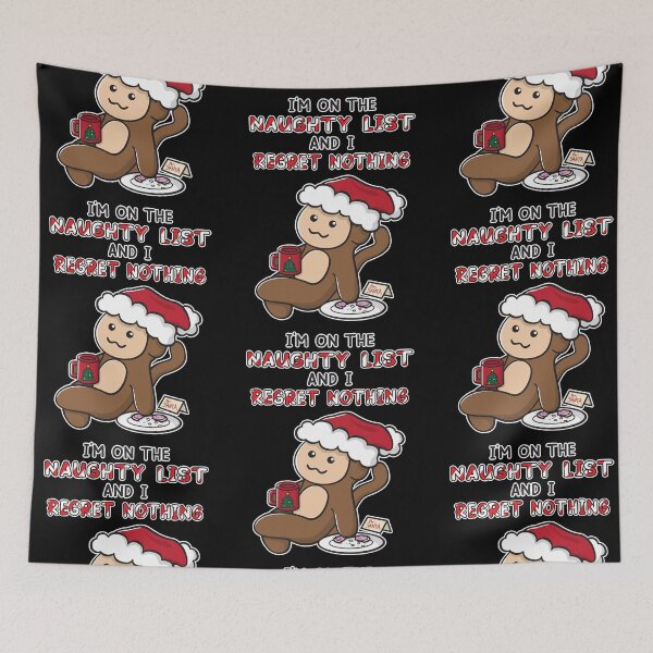 Item preview, I'm on the Naughty List and I Regret Nothing Funny Christmas Shirt Santa's Cookies, Christmas Tree, Ooptee Monkey designed and sold by OopteesLydia.