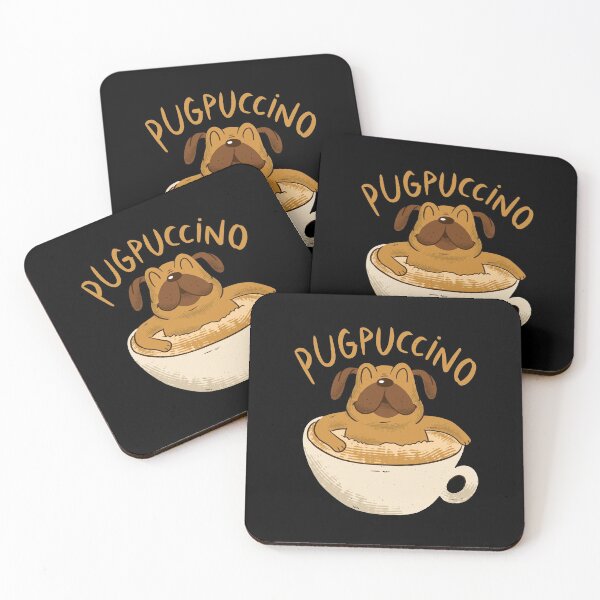 Item preview, Pug Cappuccino Dog designed and sold by Cute and Funny Animal Art Designs.