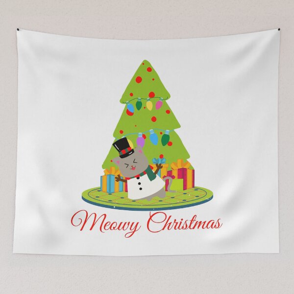 Item preview, MEOWY CHRISTMAS Autumn Fall Winter Christmas Holiday Design designed and sold by LevelUpMerch.