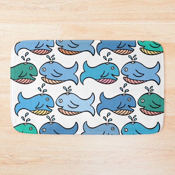 Item preview, Cute and Colorful Whale Pattern (white) designed and sold by Davey's Designs.