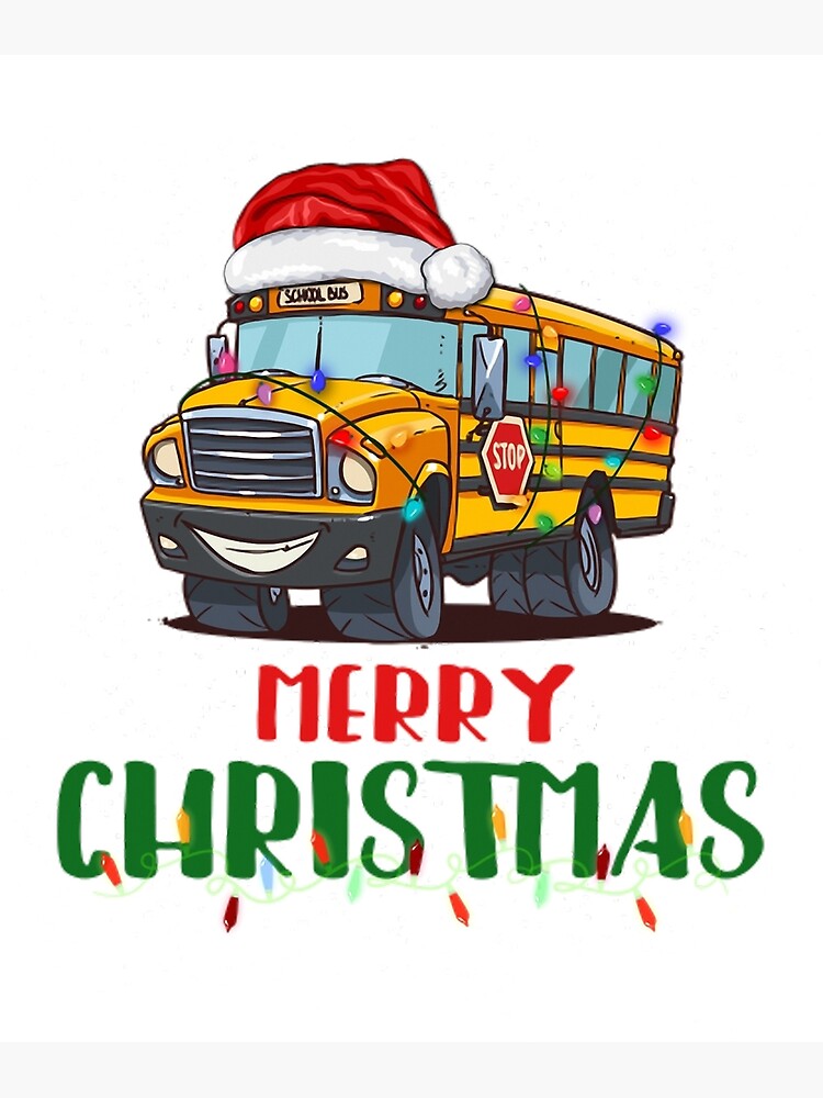 funny-school-bus-driver-christmas-gift-greeting-card-for-sale-by-chetme-redbubble for Free Printable Bus Driver Christmas Card Funny School Bus Driver Christmas Gift