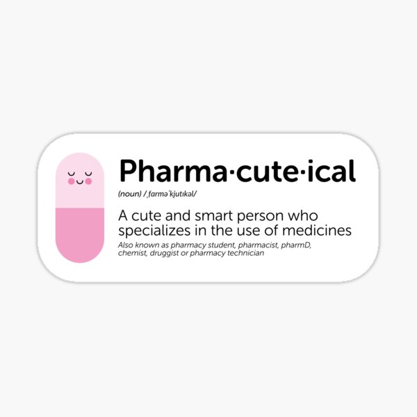 Definición farmacéutica rosada Pegatina