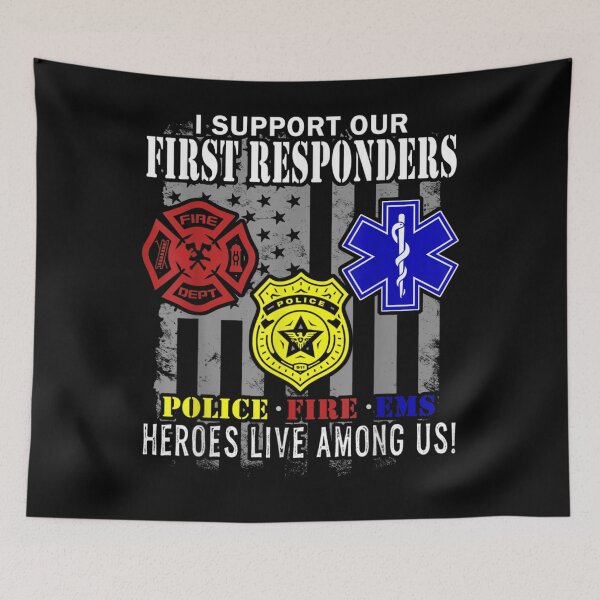 Item preview, First Responder Hero Flag EMS Police Fireman designed and sold by TheBloom98.