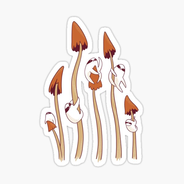 Mushroom sloth forest Sticker