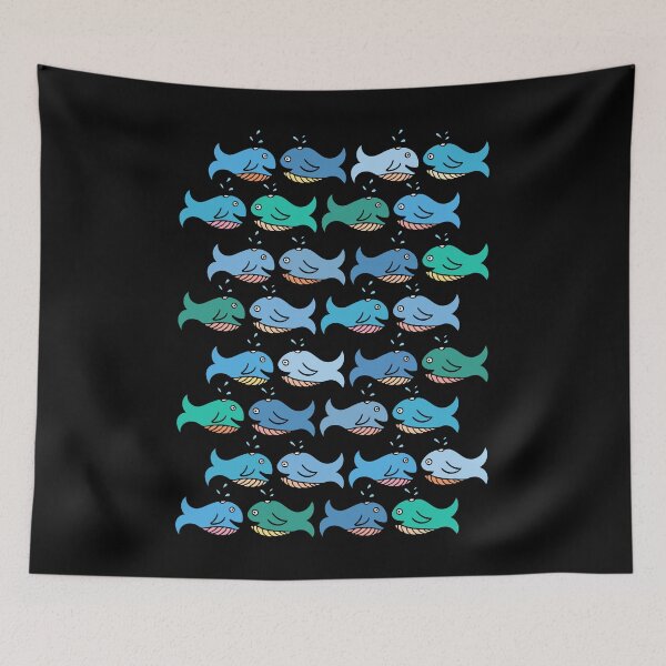 Item preview, Cute and Colorful Whale Pattern (black) designed and sold by Davey's Designs.