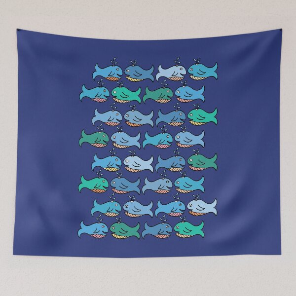 Item preview, Cute and Colorful Whale Pattern (blue) designed and sold by Davey's Designs.