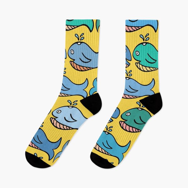 Item preview, Cute and Colorful Whale Pattern (yellow) designed and sold by Davey's Designs.