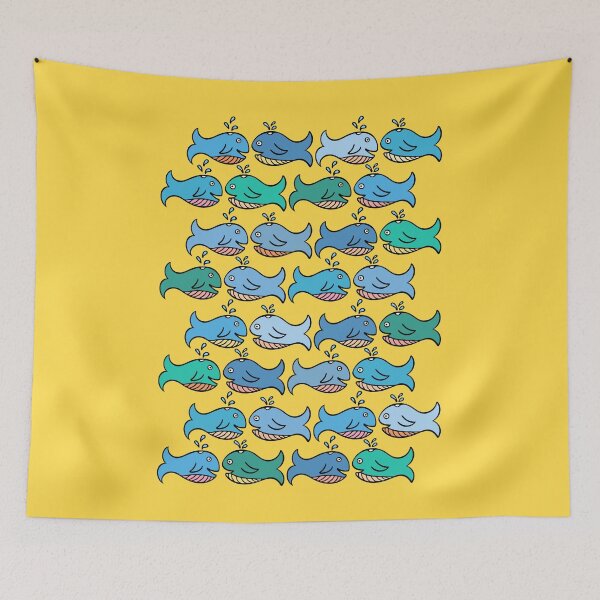 Item preview, Cute and Colorful Whale Pattern (yellow) designed and sold by Davey's Designs.