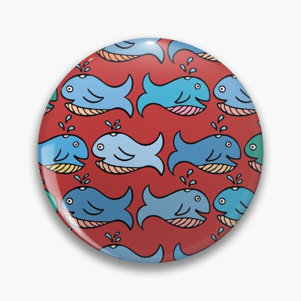 Item preview, Cute and Colorful Whale Pattern (red) designed and sold by Davey's Designs.