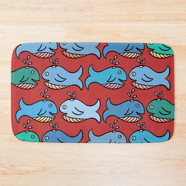 Item preview, Cute and Colorful Whale Pattern (red) designed and sold by Davey's Designs.