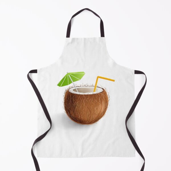 Item preview, Hand drawn vector coconut drink with a decorative umbrella and a drinking straw. Isolated designed and sold by Familyshmot.