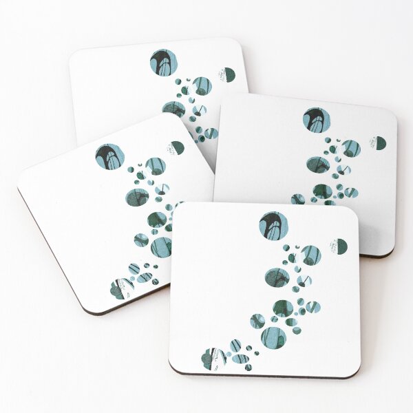 Item preview, PHTALO BUBBLES - Original handmade watercolor & inks fine art design  designed and sold by Azanza.