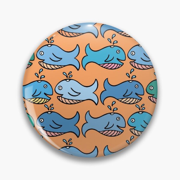 Item preview, Cute and Colorful Whale Pattern (orange) designed and sold by Davey's Designs.