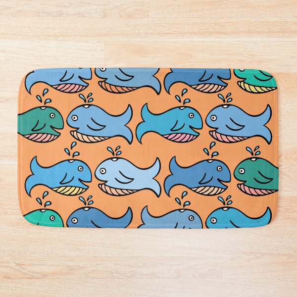 Item preview, Cute and Colorful Whale Pattern (orange) designed and sold by Davey's Designs.