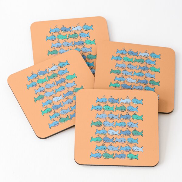 Item preview, Cute and Colorful Whale Pattern (orange) designed and sold by Davey's Designs.